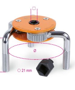 Chiave autoregolabile a tre bracci per filtri olio dX-sX BETA 1493H